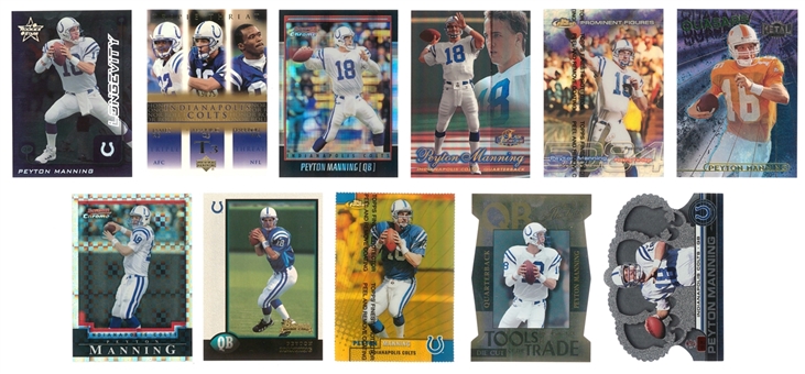 1998-2004 Bowman & Assorted Brands Peyton Manning Card Collection (11 Different) Featuring Rookie Card & Serial-Numbered Examples!